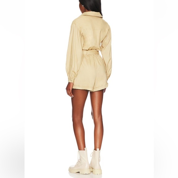 Majorelle Ameera Linen Blend Romper  Nude Tan NWT! Revolve Women’s Sz Large New - Picture 3 of 16